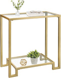 Gold 2-Tier Glass Side Table