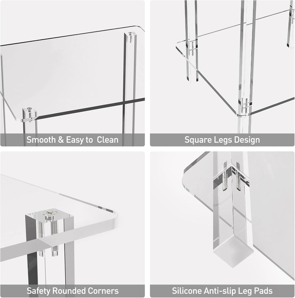 Clear 2-Tier Acrylic Side Table