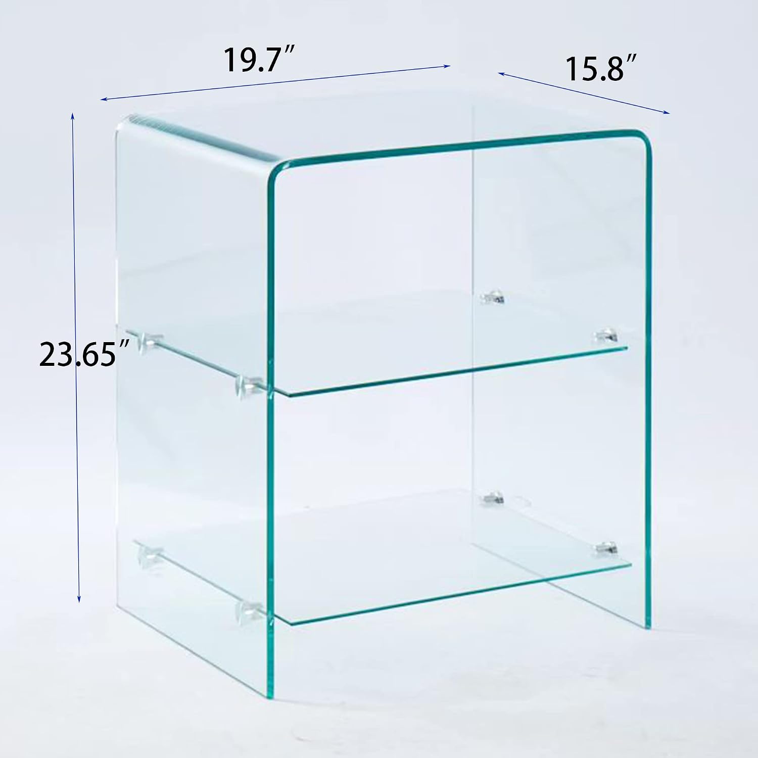 Three-Tier N-Shape Glass Nightstand