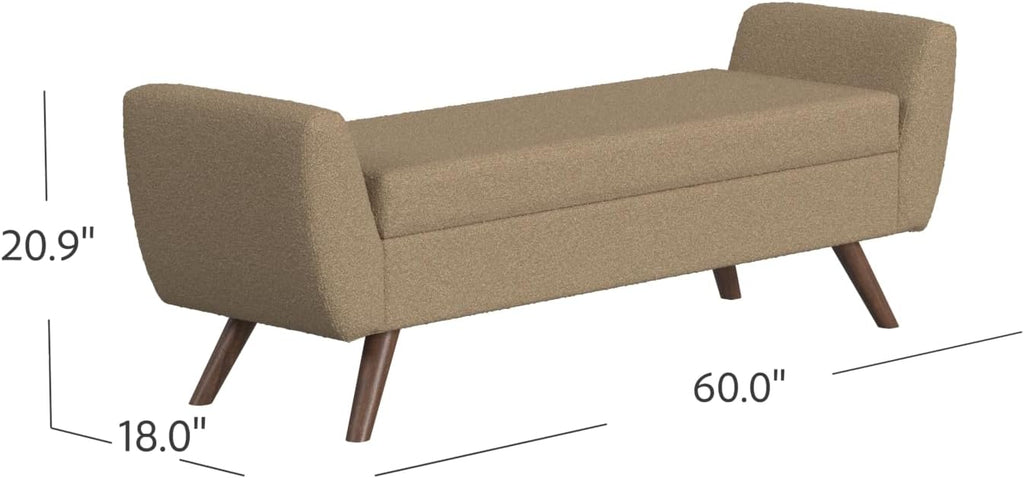 Brown Storage Bench 60 Inch