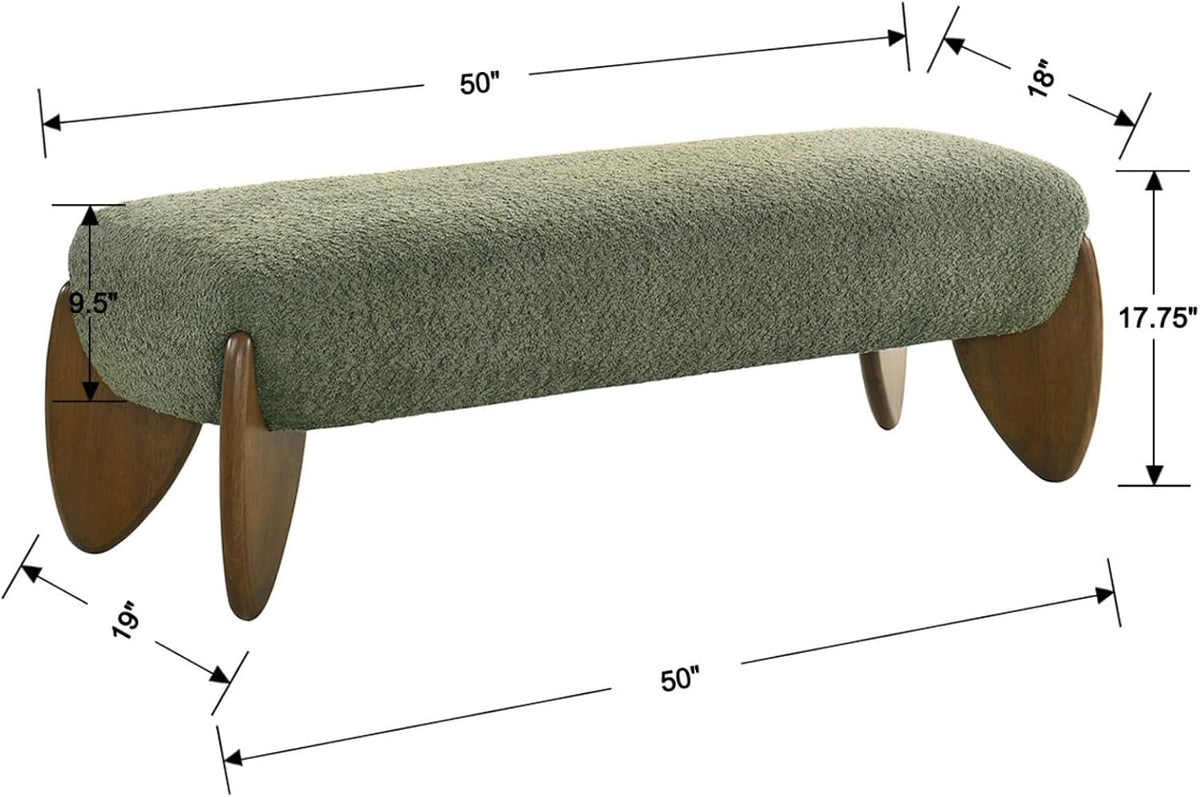 Green Boucle Bench 50 Inch