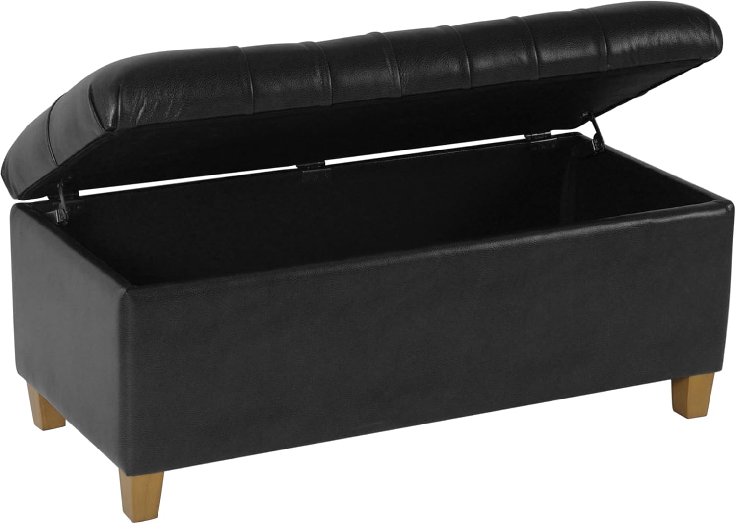 Black Tufted Storage Bench 40 Inch
