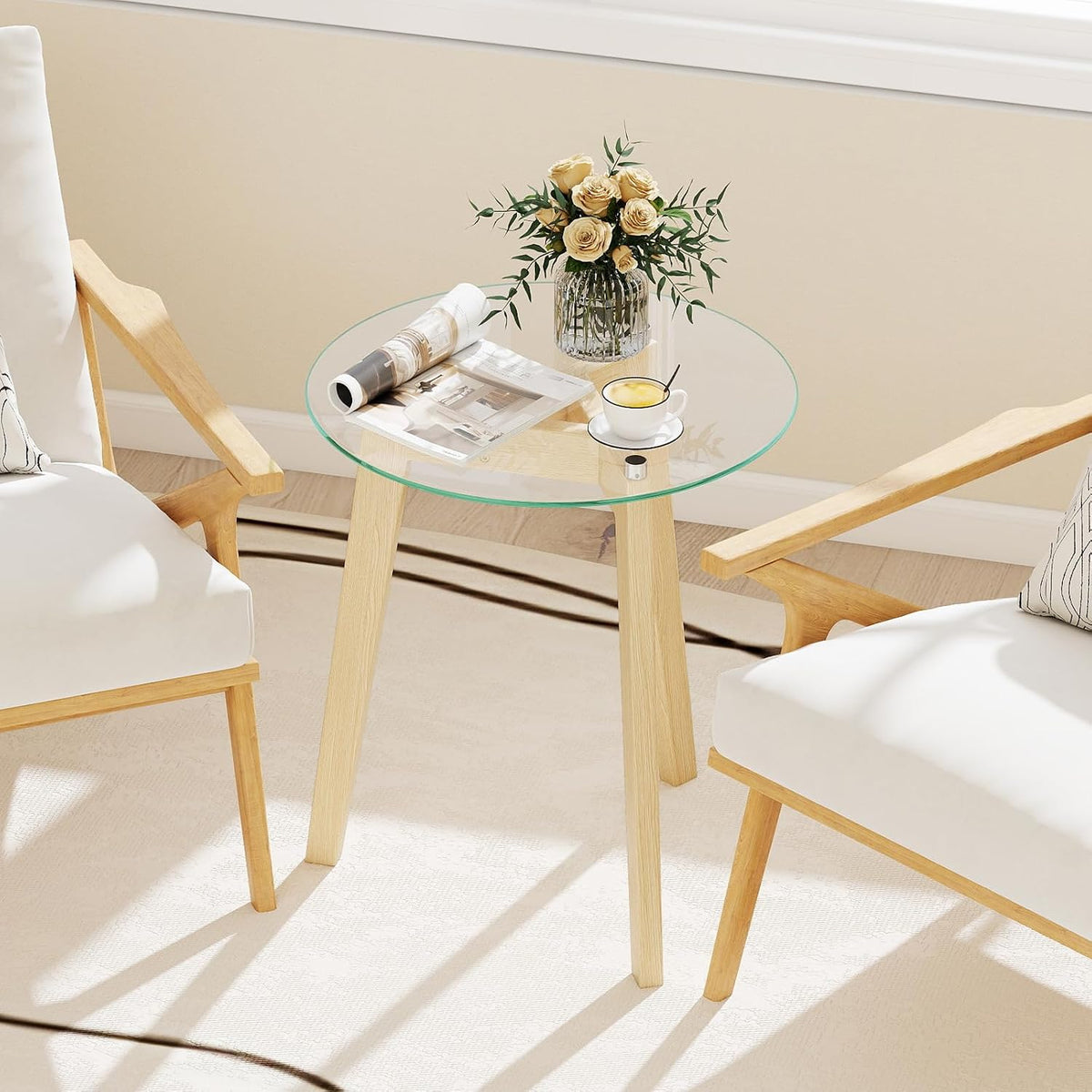 Round Glass Side Table