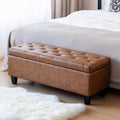 Brown Storage Ottoman Bench 42 Inch