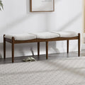 Beige Boucle Ottoman Bench 54 Inch