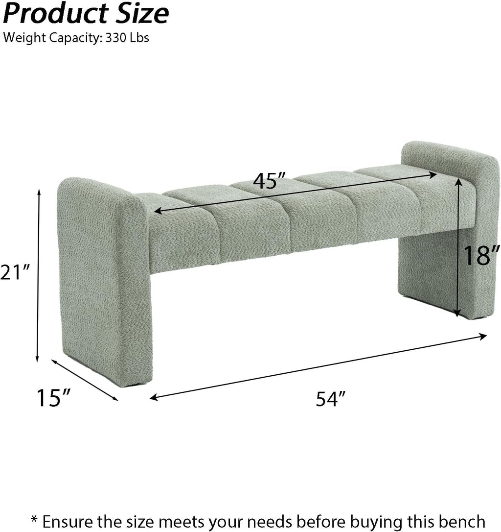 Sage Boucle Bench 54 Inch
