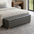 Grey Tufted Storage Bench 60.24 Inch