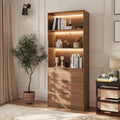 LED Tall Bookshelf with Drawers
