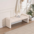 Ivory Boucle King Size Bed End Bench 60 Inch