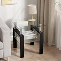 2-Tier Metal Glass Side Table