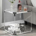Silver Square Glass Side Table