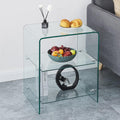 Three-Tier N-Shape Glass Nightstand