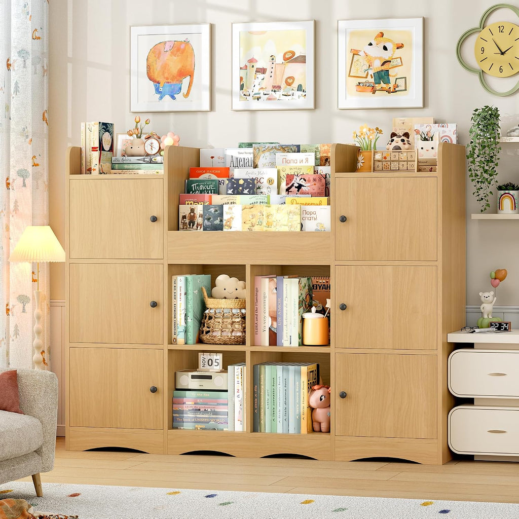 Natural Kids Toy Storage Bookshelf 55 Inch