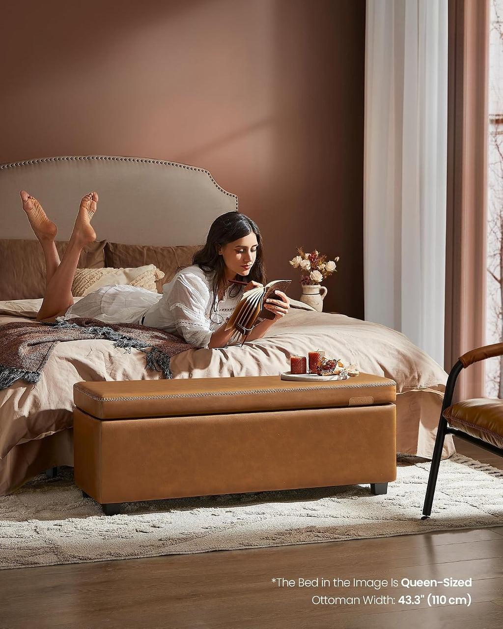Brown Storage Ottoman Bench ULOM075K01
