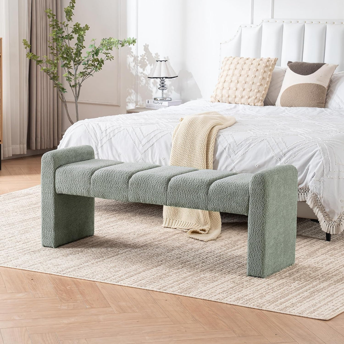 Sage Boucle Bench 54 Inch