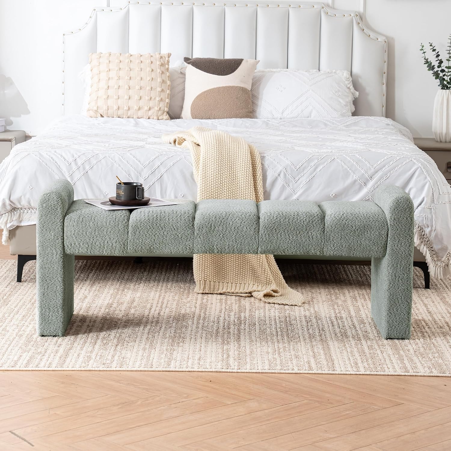 Sage Boucle Bench 54 Inch